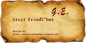 Giczi Erzsébet névjegykártya